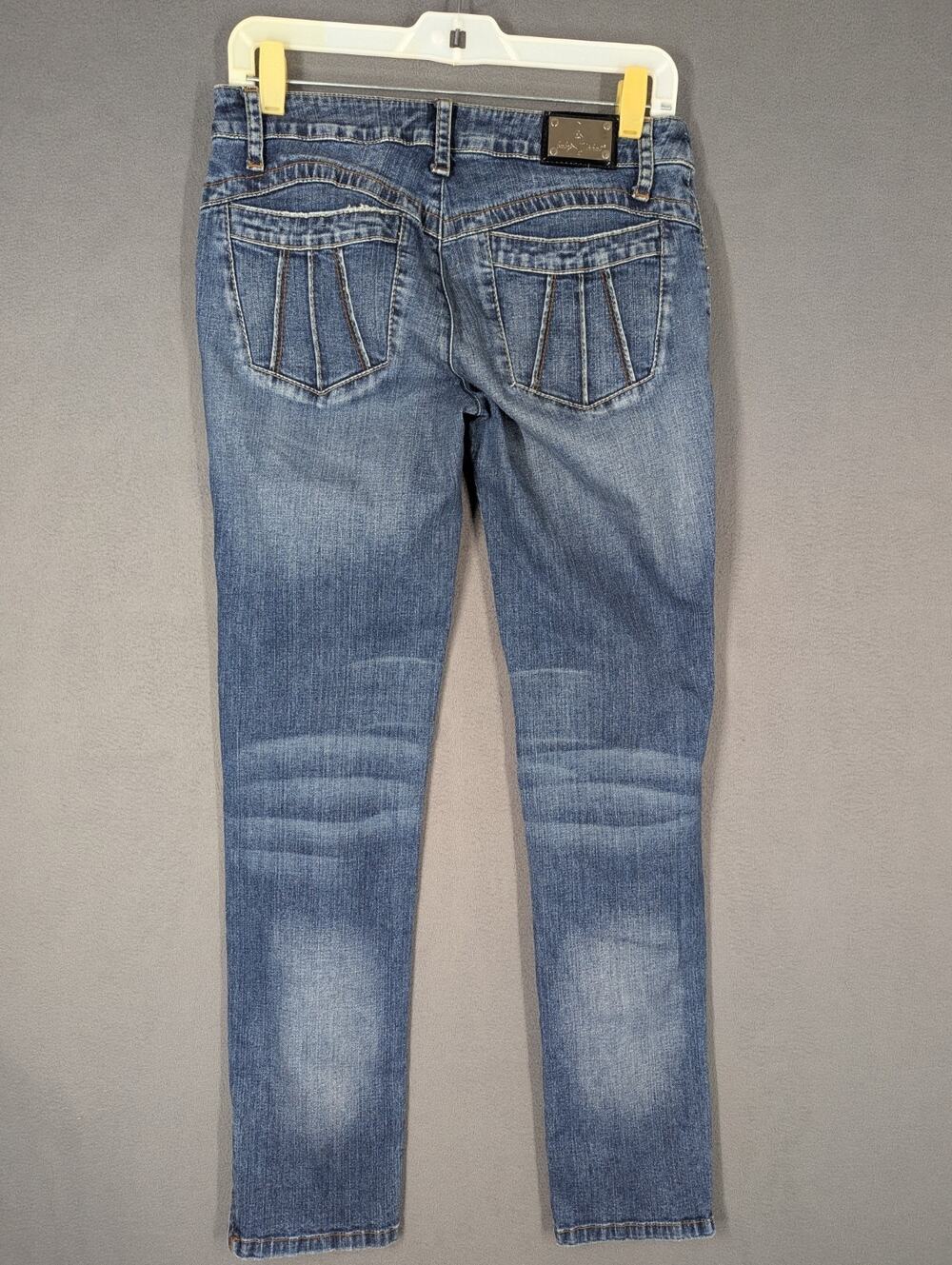 VTG Y2K Baby Phat Jeans 30x30 .5 Size 5 Low Rise Embroidered Logo Ankle Zip